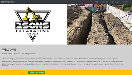 2 Sons Excavating serving Calgary and surrounding locations.